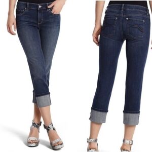 White House Black Market Blanc ankle Rhinestones Jeans size 4